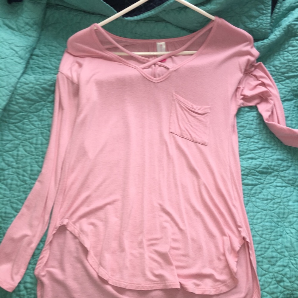 Strappy neck long sleeve